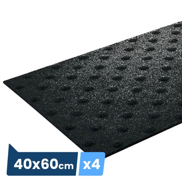 Bande podotactile extérieure, résine méthacrylate et granulats. 40×60cm A coller x 4 noir