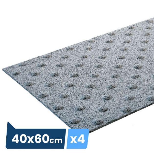 Bande podotactile extérieure, résine méthacrylate et granulats. 40×60cm A coller x 4 gris