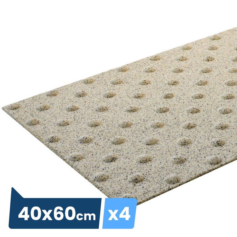 Bande podotactile extérieure, résine méthacrylate et granulats. 40×60cm A coller x 4 beige