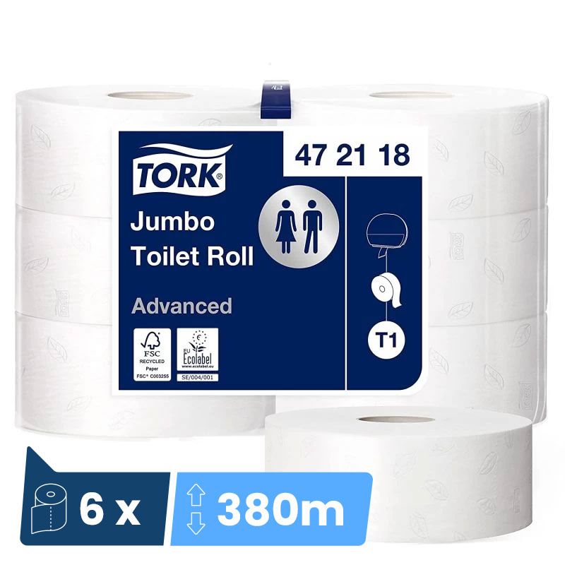 Papier toilette Jumbo Advanced 2 plis 380 m Tork - colis de 6 bobines