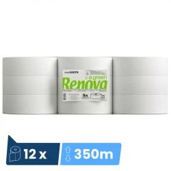 Papier toilette maxi jumbo Ecolabel 350 m Renovagreen - colis de 9 bobines