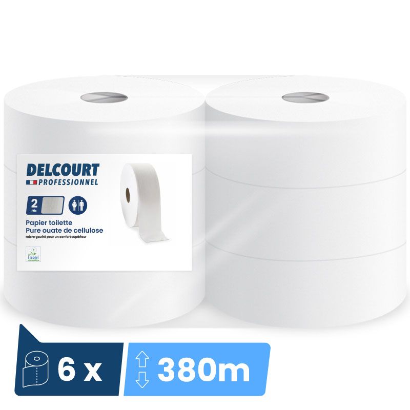 Papier toilette recyclé 2 plis 6 bobines jumbo