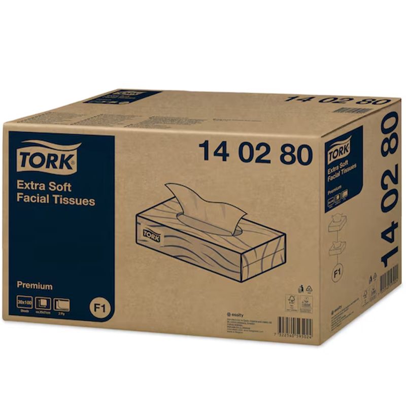Boite de 100 mouchoirs papier Tork Premium carton