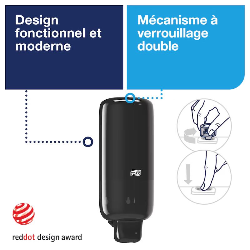 Distributeur savon mousse torknoir 1l elevations4