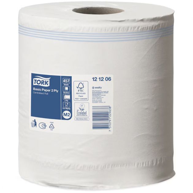 Essuie mains bobine​ dévidage central recyclé Tork M2