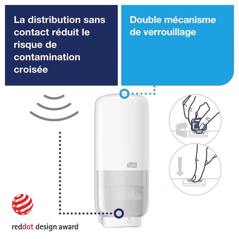 Distributeur savon mousse sensor s4 blanc techno