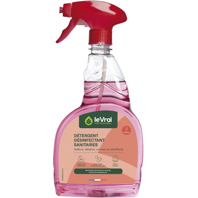 Spray détergent désinfectant sanitaires le Vrai Professionnel