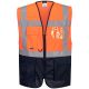 Gilet fluorescent multipoches avec porte-badge orange