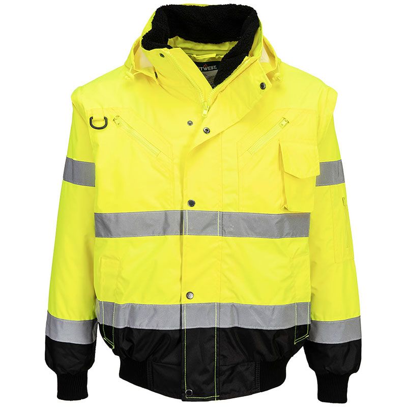 Blouson Bomber3-en-1 Haute Visibilité Bicolore jaune noir