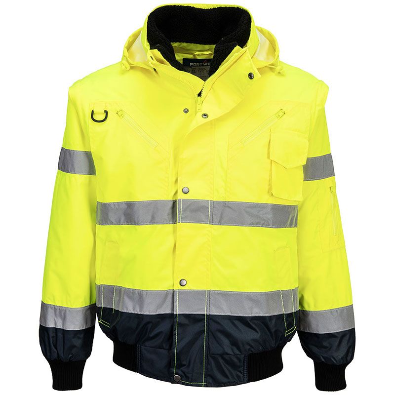 Blouson Bomber3-en-1 Haute Visibilité Bicolore jaune bleu marine