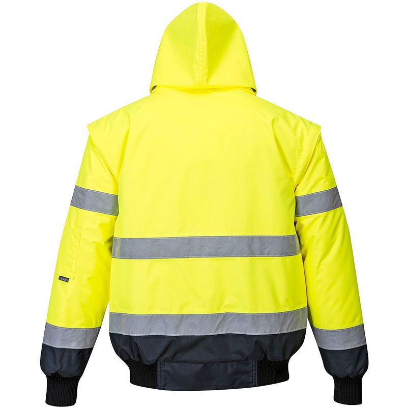Blouson Bomber3-en-1 Haute Visibilité Bicolore jaune bleu marine