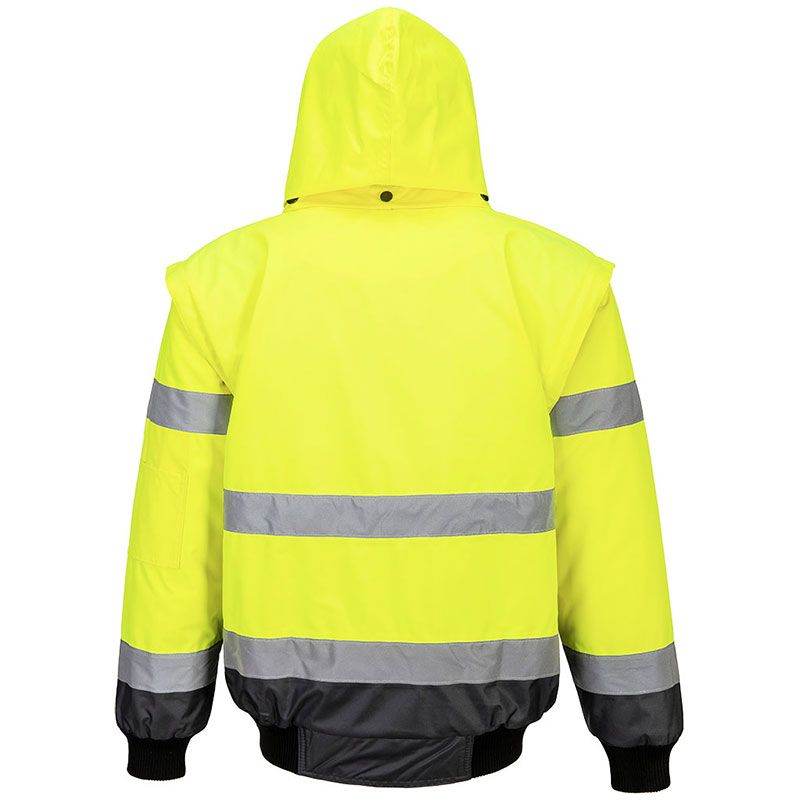 Blouson Bomber3-en-1 Haute Visibilité Bicolore jaune gris