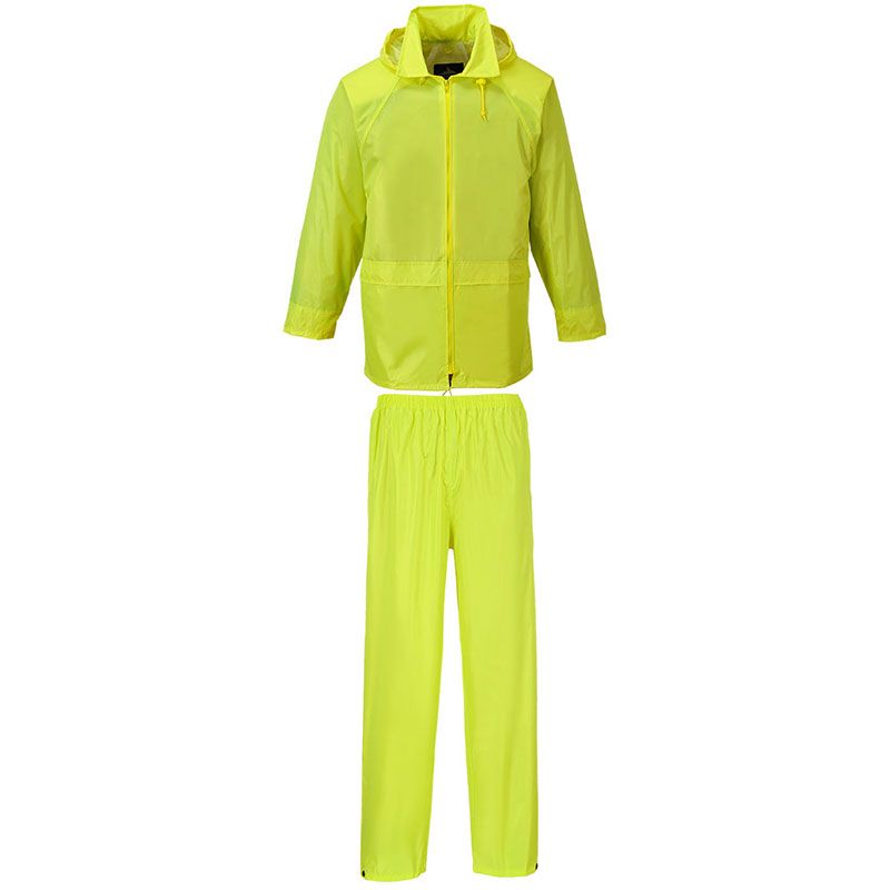Ensemble de pluie professionnel jaune