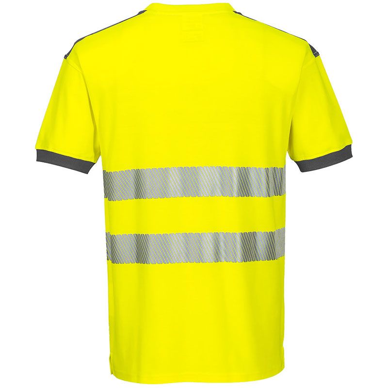 T-Shirt de travail jaune haute visibilité PW3 gris