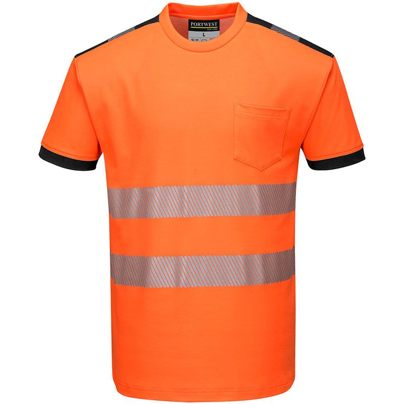 T-Shirt de travail orange haute visibilité PW3