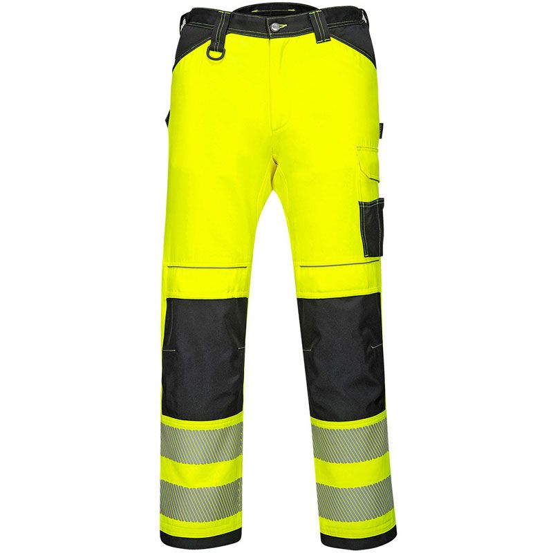 Pantalon de travail jaune haute visibilité PW3 noir
