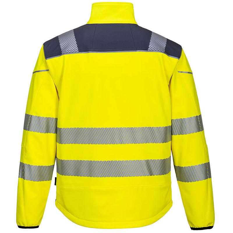 Veste de travail softshell haute visibilité jaune PW3 gris