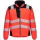 Veste de travail softshell haute visibilité rouge et noir PW3