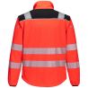 Veste de travail softshell haute visibilité rouge et noir PW3