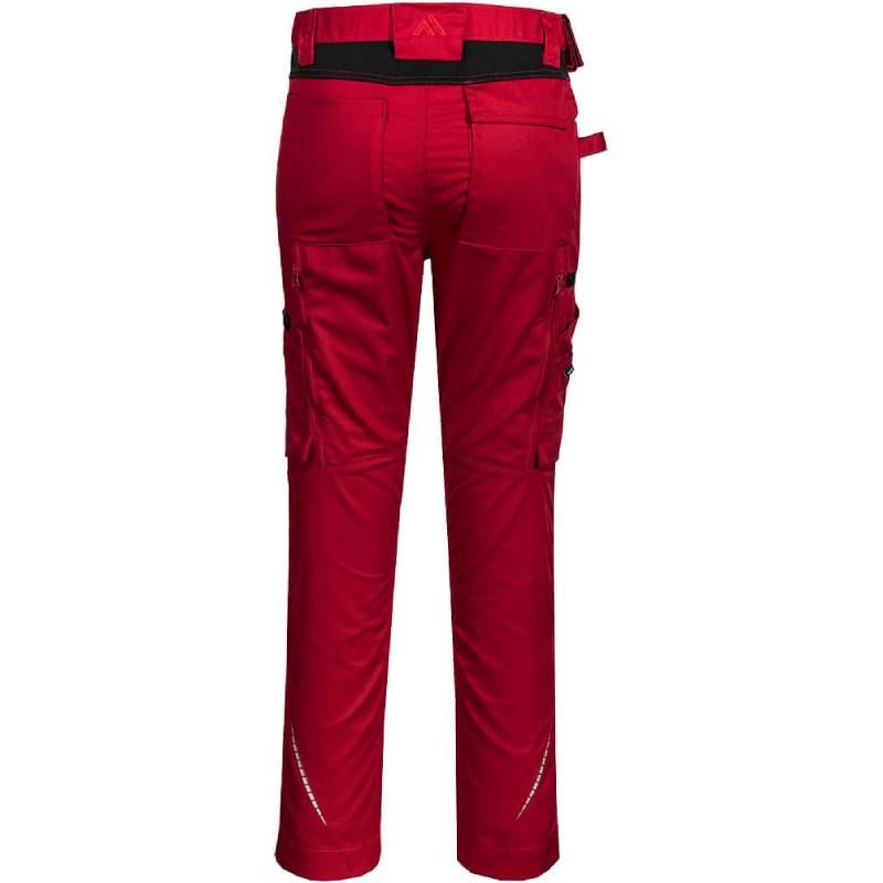 Pantalon de travail cargo stretch WX2 Portwest rouge