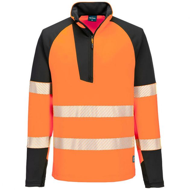 PW3 Hi-Vis Sweatshirt Zippé orange
