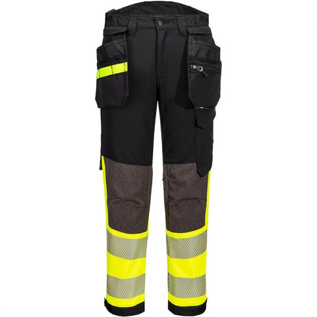 Pantalon Stretch EV4 HV Classe 1 noir jaune face