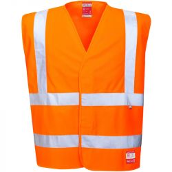 Gilet HV antistatique et flamme résistant orange