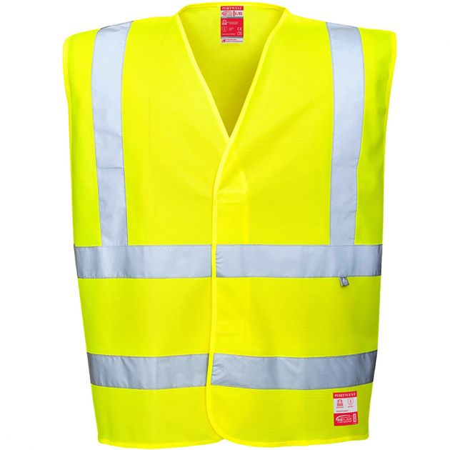 Gilet HV antistatique et flamme résistant jaune