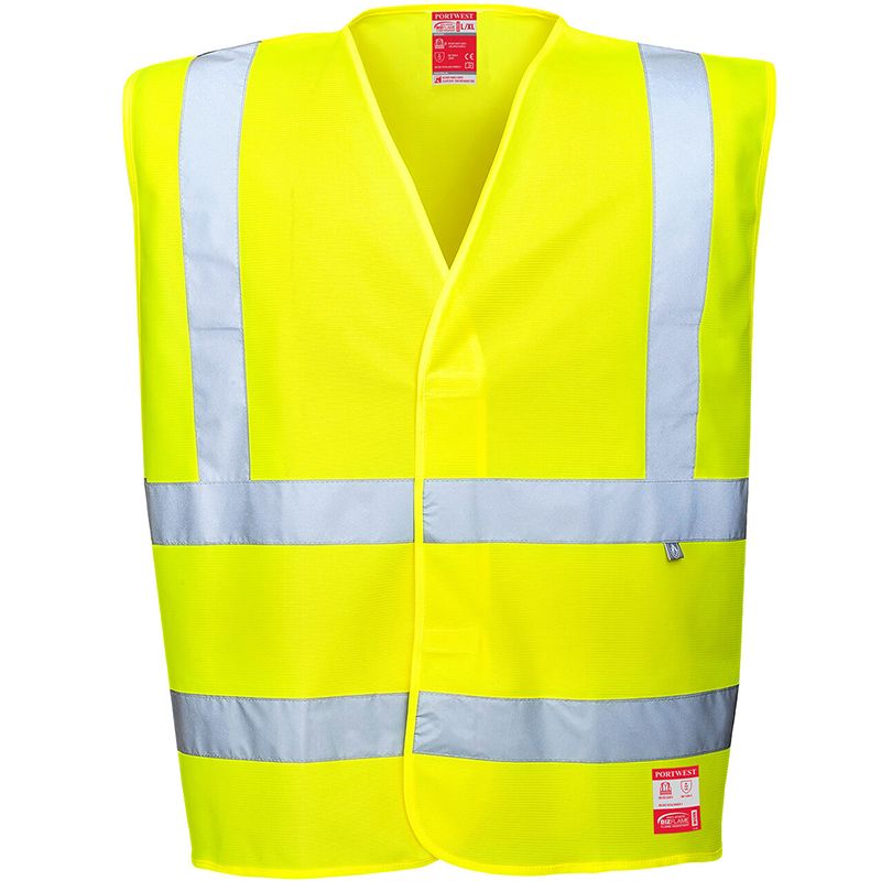 Gilet HV antistatique et flamme résistant jaune