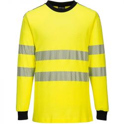 T-Shirt Hi-Vis Flamme Résistant WX3 jaune noir face