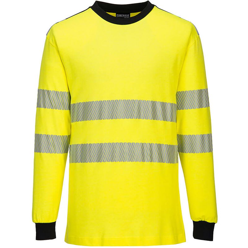 T-Shirt Hi-Vis Flamme Résistant WX3 jaune noir face
