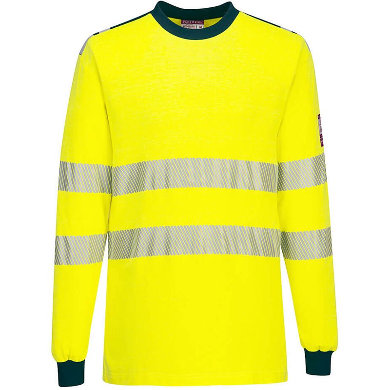 T-Shirt Hi-Vis Flamme Résistant WX3 jaune bleu face