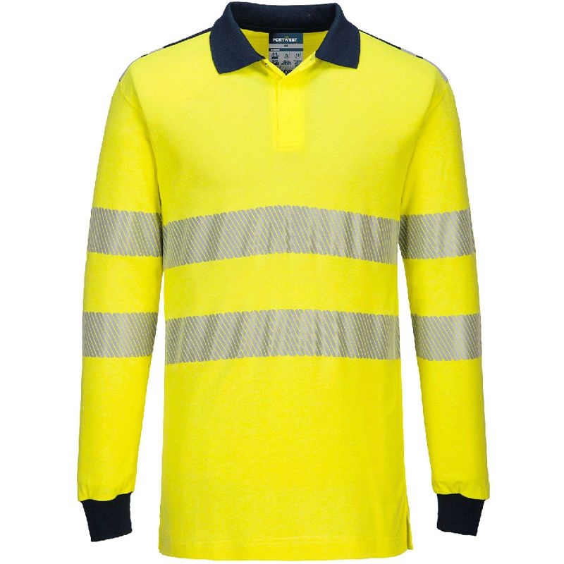 Polo Haute Visibilité Ignifugé jaune bleu marine face