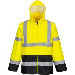 Veste de pluie Hi-Vis bicolore jaune noir