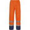 Pantalon de pluie Hi-Vis bicolore orange et bleu marine