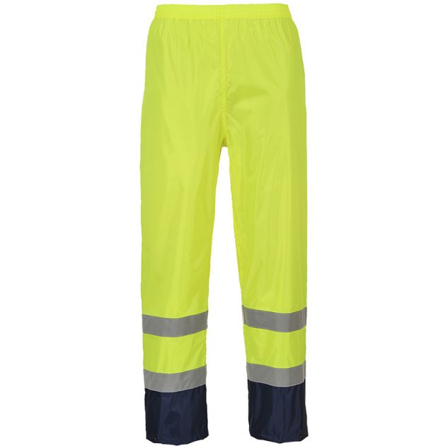 Pantalon de pluie Hi-Vis bicolore jaune bleu