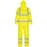 Ensemble de pluie enroulable haute visibilité jaune dos