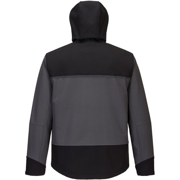 Softshell à capuche KX3 (3 couches) gris dos