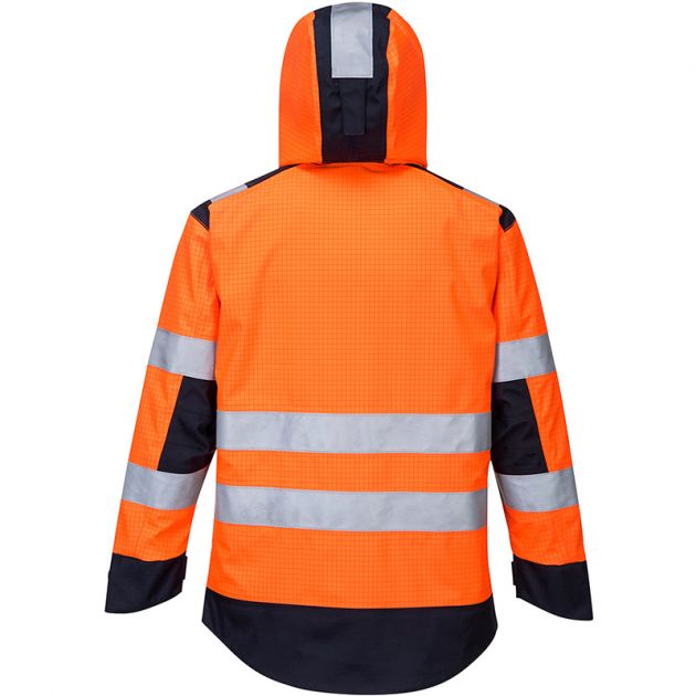Veste de pluie modaflame arc électrique orange dos