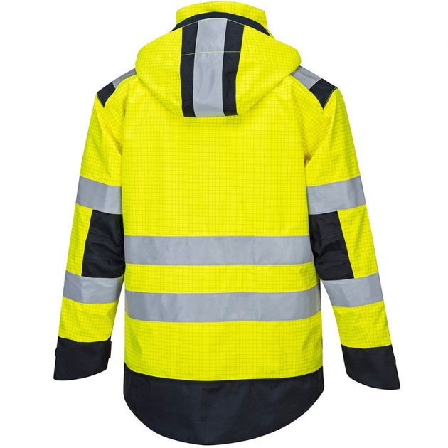 Veste de pluie modaflame arc électrique jaune dos