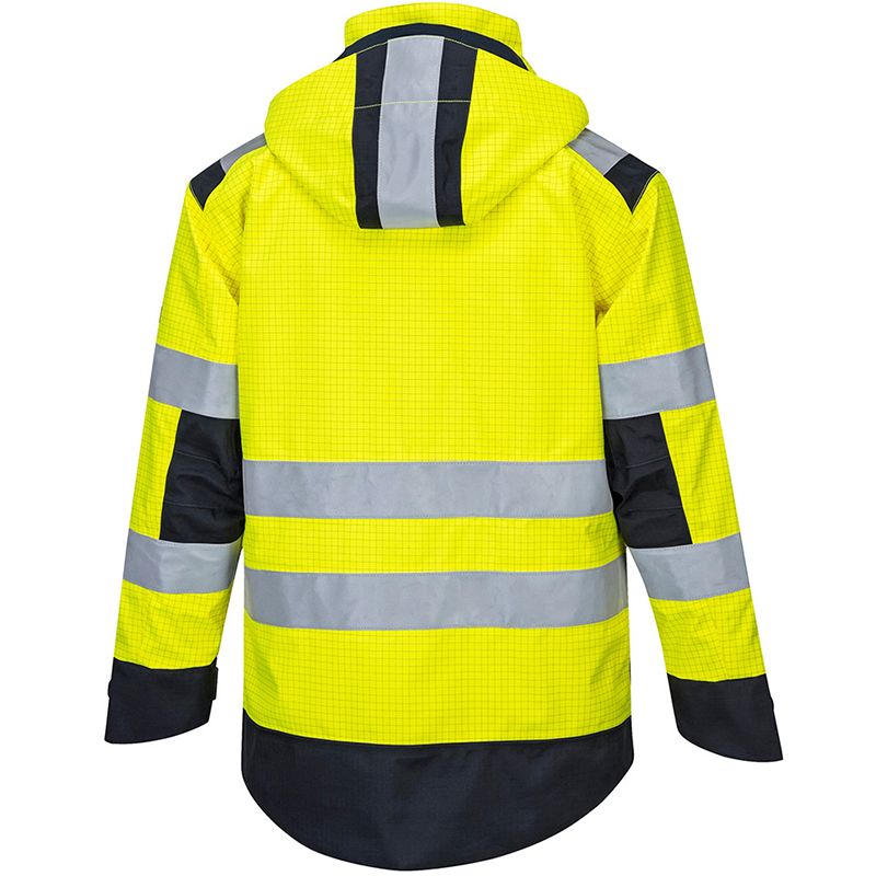 Veste de pluie modaflame arc électrique jaune dos