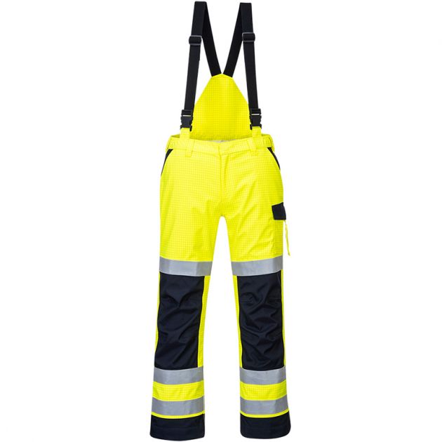 Pantalon de pluie multi normes arc électrique jaune face