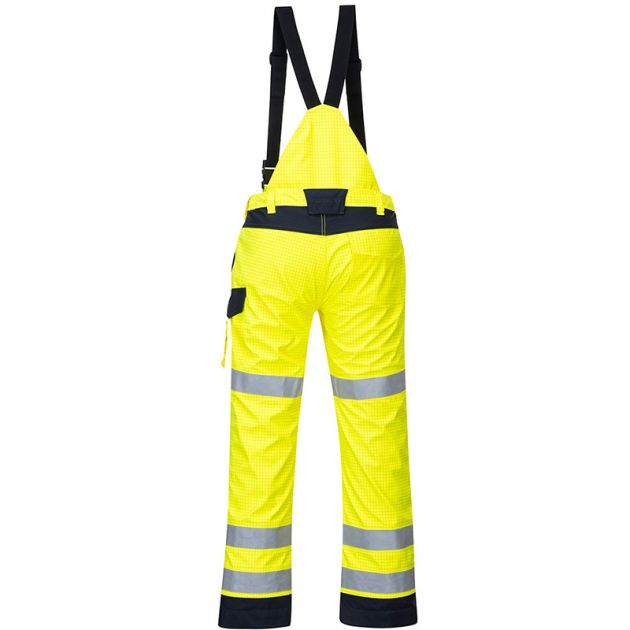 Pantalon de pluie multi normes arc électrique jaune dos