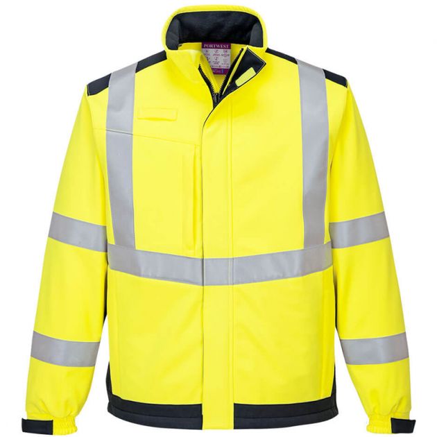 Veste softshell modaflame multi norme arc électrique jaune face