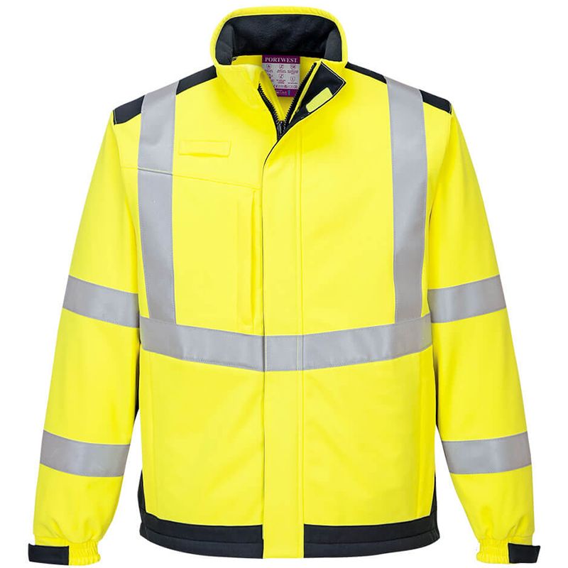 Veste softshell modaflame multi norme arc électrique jaune face