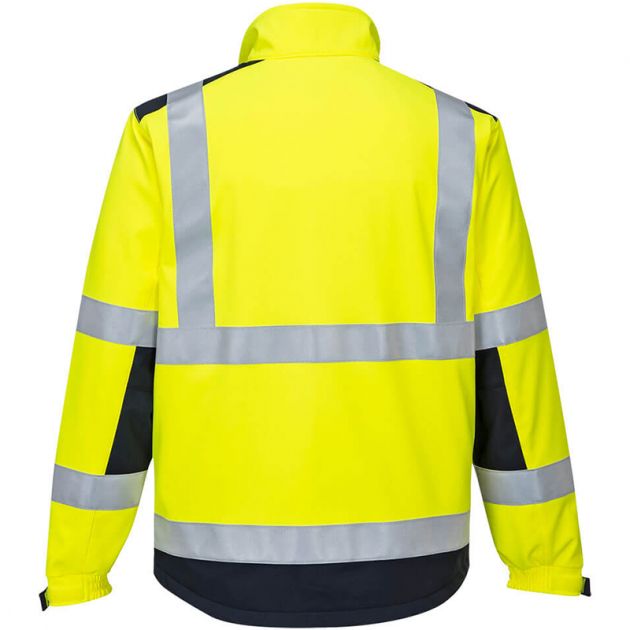 Veste softshell modaflame multi norme arc électrique jaune dos