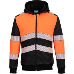 Sweat à capuche d'hiver zippé PW3 Class 1 orange face
