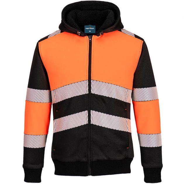 Sweat à capuche d'hiver zippé PW3 Class 1 orange face