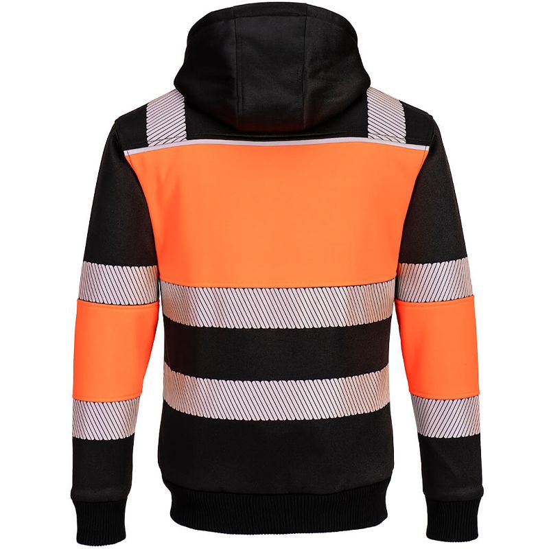 Sweat à capuche d'hiver zippé PW3 Class 1 orange dos