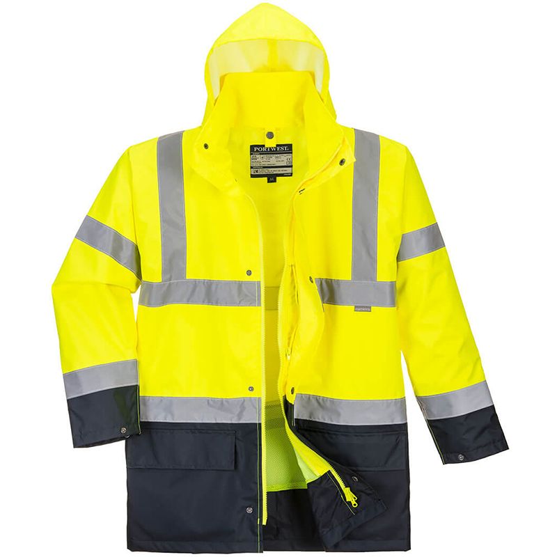 Parka 5 en 1 Essentiel Bicolore jaune noir face